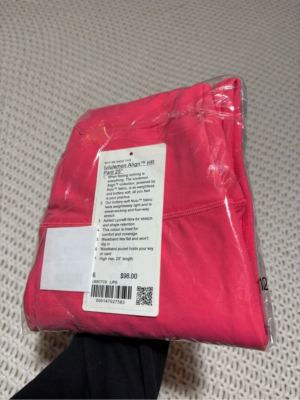 lululemon lip gloss align hr pant 25” size 6